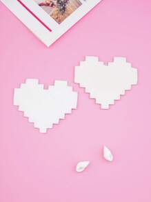 1 par Cubierta de pezón en forma de corazón - Rojo - Ver 2