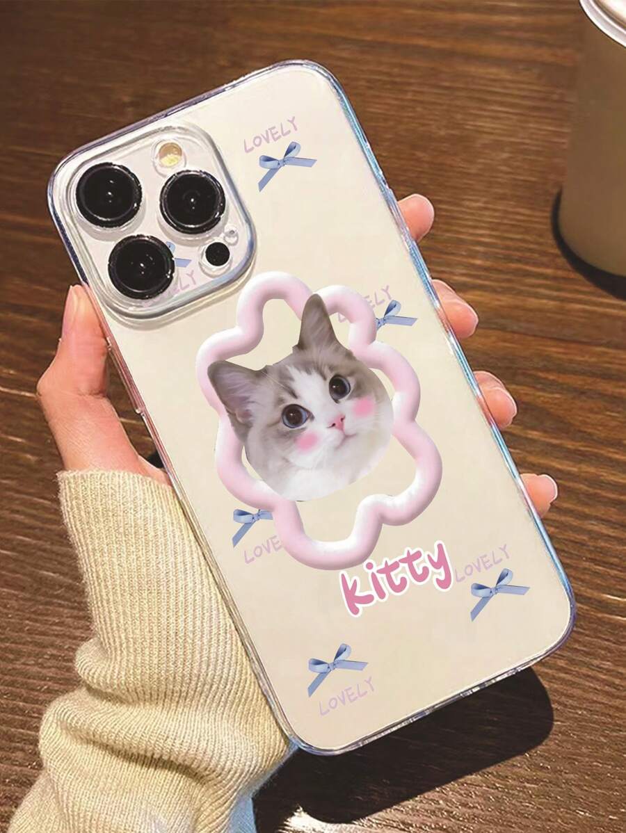 貓樣式防摔透明手機殼 - 彩色 - 查看 1