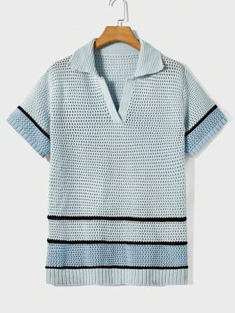 Homme Top À Rayures En Maille