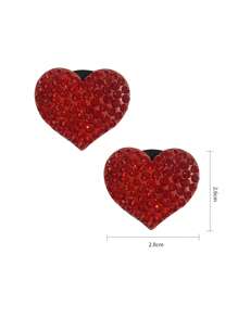2 chiếc Rhinestone Decor Heart Design Car Air Outlet Clip - Đỏ - Xem 2