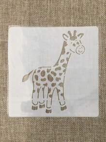 1 Pieza 5 Pulgadas Plantilla De Dibujo De Jirafa De Plástico Blanco - Blanco - Ver 1