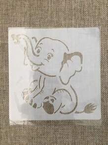 1入組大象鏤空繪圖模板用於繪圖創意多用途繪畫模板DIY工藝品 - 白色 - 查看 1