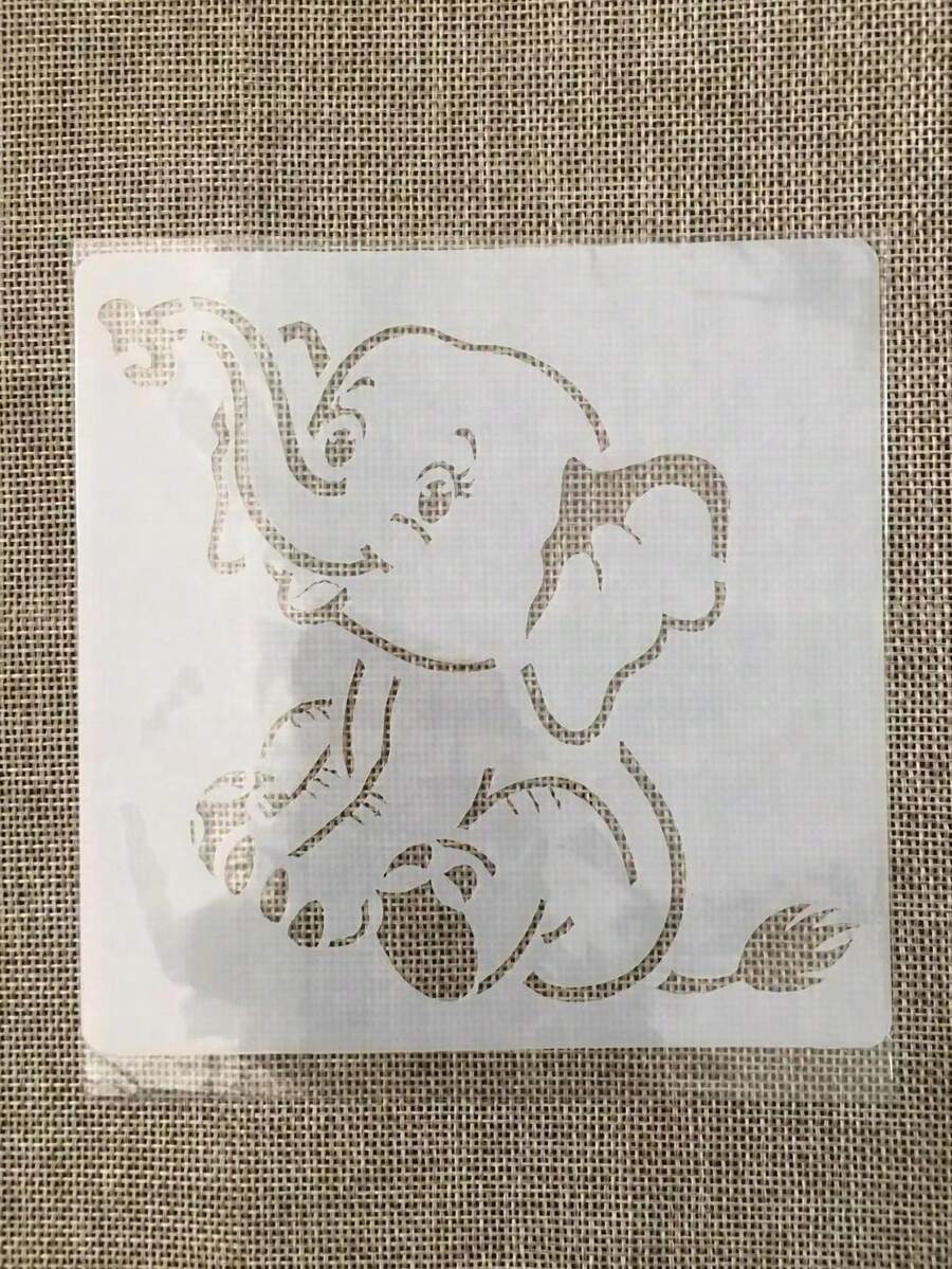 1入組大象鏤空繪圖模板用於繪圖創意多用途繪畫模板DIY工藝品 - 白色 - 查看 1