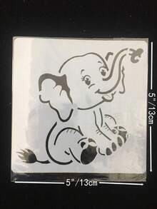1入組大象鏤空繪圖模板用於繪圖創意多用途繪畫模板DIY工藝品 - 白色 - 查看 3