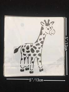 1 Pieza 5 Pulgadas Plantilla De Dibujo De Jirafa De Plástico Blanco - Blanco - Ver 3