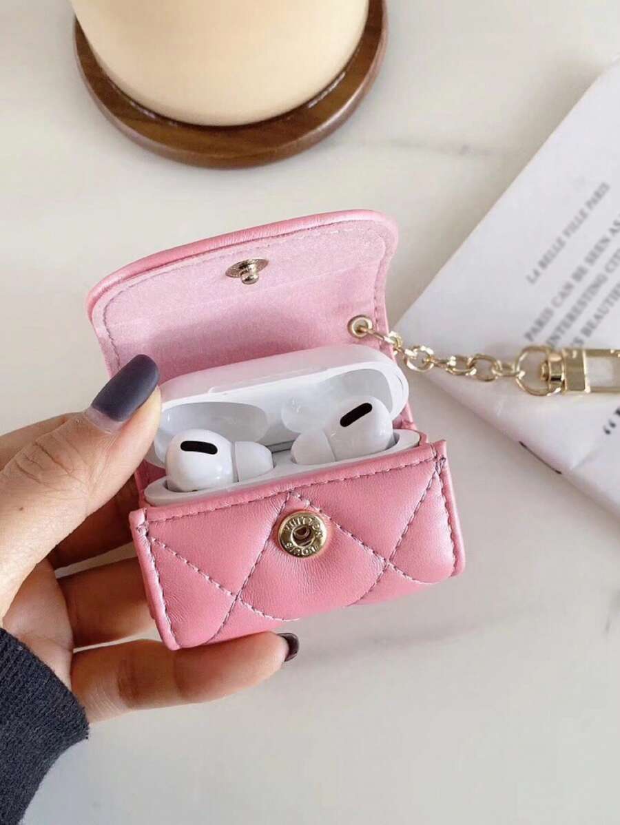 PU皮革耳機殼適用於Airpods - 粉色 - 查看 1