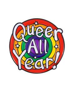 1入組LGBT鋅合金彩色字母和彩虹墨水藝術胸針 - 彩色 - 查看 2