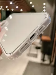 1pc Candy Color Transparent Contrast Color 3-In-1 Anti-Drop Phone Case Compatible With Apple 16, 12, 13, 14, 15, XR, XS, 13 Pro Max, 16 Pro, 17 Pro Max, 17 Air, 17 Pro Max - White - View 3