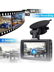 Lentes 3 pulgadas 1080P delantero de coche video - Negro - Ver 4