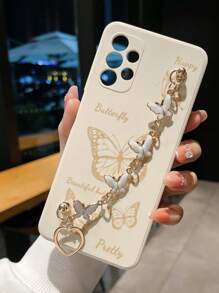 Butterfly Pattern Anti-Fall Phone Case With Hand Strap Compatible With IPhone15/15Plus/15Pro/15Promax,International Version, Not The Domestic Version - Multicolor - View 4