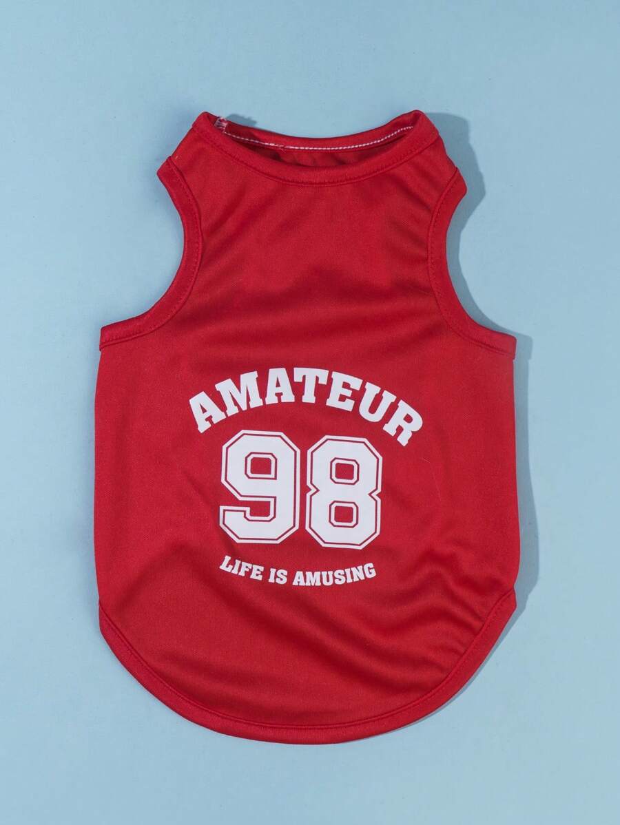 PETSIN 1pc Letter Graphic Pet Tank For Dog And Cat For Summer - Multicolor - View 1