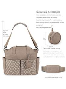 1pc Geometric Pattern Diaper Bag
