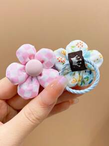 20入組女孩花朵裝飾髮圈適用於裝飾用品