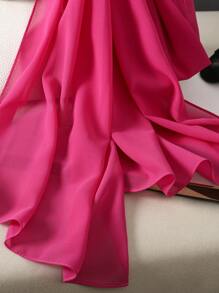 素色極簡圍巾 - 玫紅色 - 查看 6