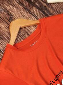 INAWLY Bee And Slogan Graphic Tee Don't Worry Bee Happy Graphic Tees Women Tops - Burnt Orange - View 3