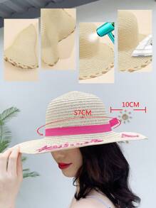 Mũ Rơm Trang Trí Nơ - Màu be - Xem 6