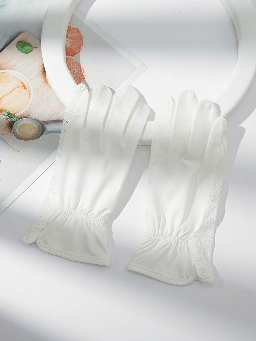 1 đôi Găng tay chống nắng thoáng khí mùa hè cho nữ - trắng - Xem 1