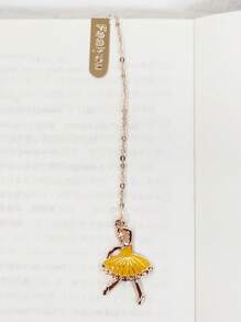 1 件式卡通金屬書籤創意可愛造型吊墜適合大學生 - 黃色 - 查看 3