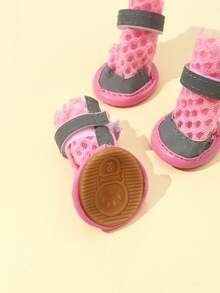 4入組透氣寵物鞋子適用於狗狗和貓適用於戶外