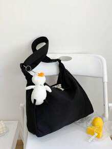 Minimalist Hobo Bag Medium With Bag Charm School Bag For Graduate, Teen Girls, Freshman, Sophomore, Junior & Senior In College, University & High School, Perfect For Outdoors ,Travel & Back To School