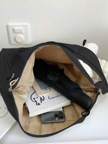 Minimalist Hobo Bag Medium With Bag Charm School Bag For Graduate, Teen Girls, Freshman, Sophomore, Junior & Senior In College, University & High School, Perfect For Outdoors ,Travel & Back To School