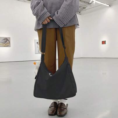 졸업생, 십대 소녀, 신입생, 2학년, 대학 주니어 및 시니어, 대학 및 고등학교, 야외 활동, 여행 및 개학용 가방 매력이 있는 미니멀리스트 호보 백 미디엄 학교 가방