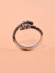 1入組復古朋克雙頭蛇圓環 - 復古銀色 - 查看 1