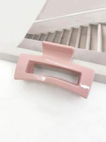 1入組女性素色矩形休閒髮爪 - 淺粉色 - 查看 2