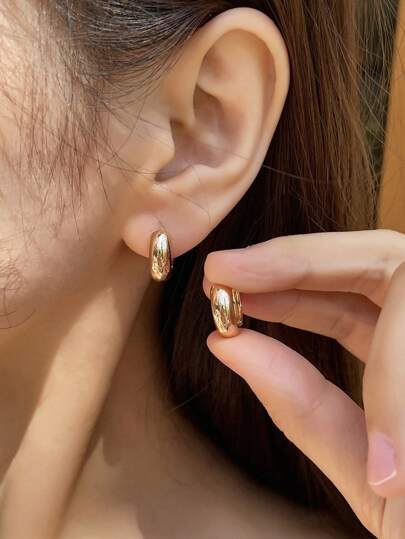 DAZY 1pair Fashionable Minimalist Hoop Earrings For Women For Daily Decoration