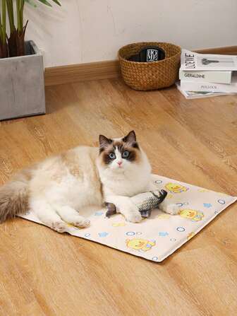Cartoon Pattern Soft & Breathable Pet Cooling Mat, Suitable For Medium & Small Pets, Refreshing Pad For Summer