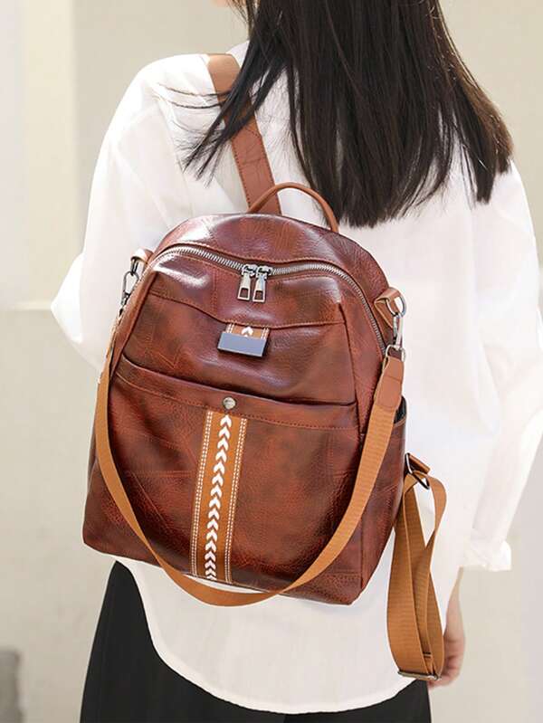 Retro Style Backpack Purse, Travel Bookbag, TwoWay Shoulder Bag With