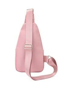 幾何格紋衍縫吊索後背包,休閒尼龍胸包,戶外遊玩斜挎包大容量海灘洞包,防水輕便收納袋,海灘運動玩具托特包