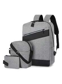 3pcs Bag Set Backpack Crossbody Bag Coin Purse - Multicolor - View 6