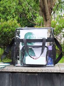 适合体育场活动的透明包，透明钱包体育场斜挎包 - 無色 - 查看 3