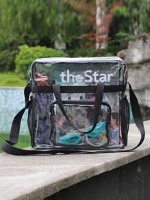 适合体育场活动的透明包，透明钱包体育场斜挎包 - 無色 - 查看 2