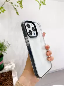 高透明三合一 TPU 手机壳，防摔、防汗、防指纹、耐磨、防褪色，兼容 iPhone - 黑色 - 查看 6