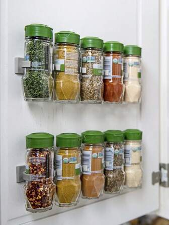 5 st/set PP kryddställ, minimalistisk grå väggmonterad kryddhylla för kök