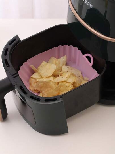 1 pieza Olla de silicona para freidora de aire, olla moderna para freidora de aire, utensilios de cocina para freidora de aire, forros de freidora de aire, papel de freidora de aire, freidora de aire