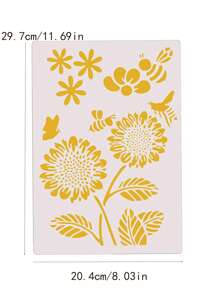 6 piezas Plantilla de dibujo de abeja & de panal - Blanco - Ver 3