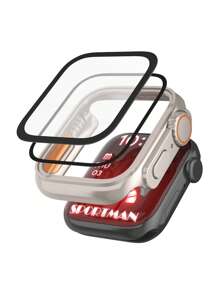 2 en 1 Funda & Película protectora de pantalla compatible con Apple Watch - Champán - Ver 7