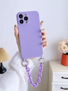 Solid Phone Case With Chain Bracelet