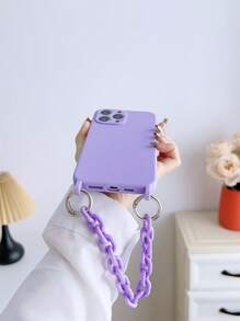 Solid Phone Case With Chain Bracelet