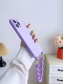 Solid Phone Case With Chain Bracelet