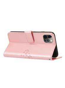 GLANDOTU PU 皮革翻蓋錢包式保護殼，帶貓頭鷹樹圖案，柔軟 TPU 襯裡，磁力閉合，帶卡夾，兼容三星 Galaxy 小米等手機 - 玫瑰金色，兼容 iPhone15/15Plus/15Pro/15Promax - 粉色 - 查看 4