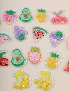 18入組女士隨機水果設計可愛DIY髮飾配件