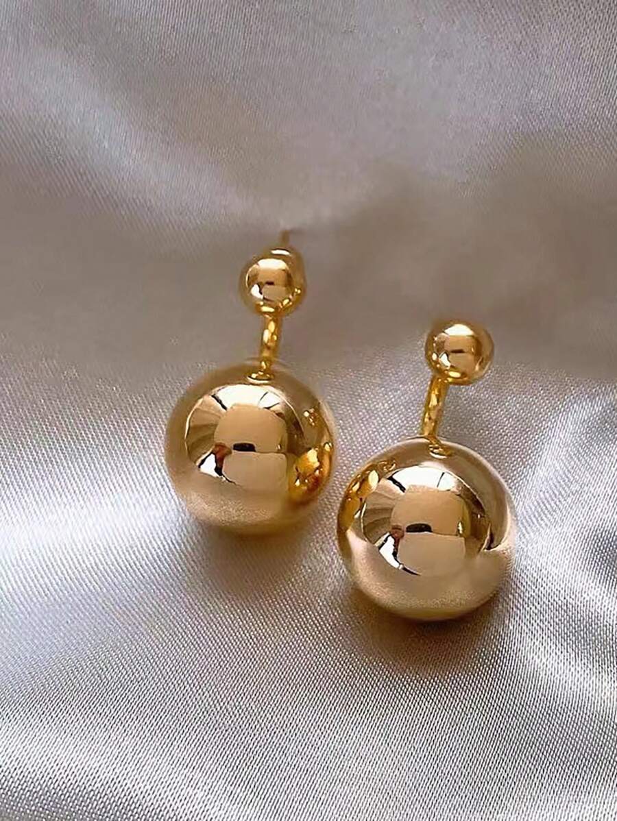 1 Bộ Bông Tai Bi Đơn Giản Cao Cấp Phong Cách Mới - Vàng - Xem 1