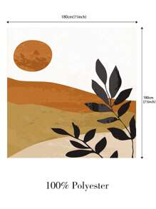 1入組樹葉和太陽印花淋浴現代滌綸防水浴簾 - 彩色 - 查看 2