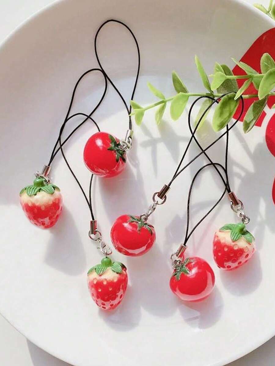 2 piezas Tira de celular al azar fresa & tomate - Rojo - Ver 1