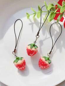 2 piezas Tira de celular al azar fresa & tomate - Rojo - Ver 2