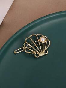 2pcs Women Shell & Rhinestone Decor Fashion Hair Clip - Multicolor - View 3